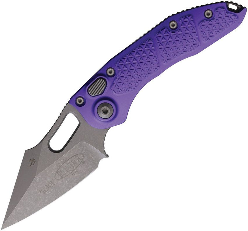 Microtech Auto Stitch S/E Button Lock PP [169-10APPU]
