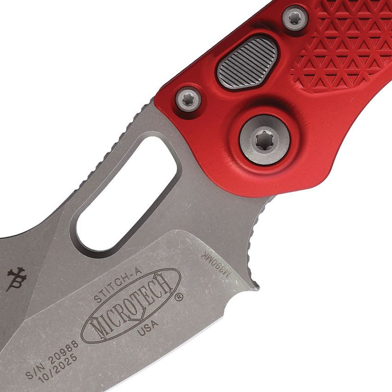 Microtech Auto Stitch S/E Button Lock AP [169-10APRD]