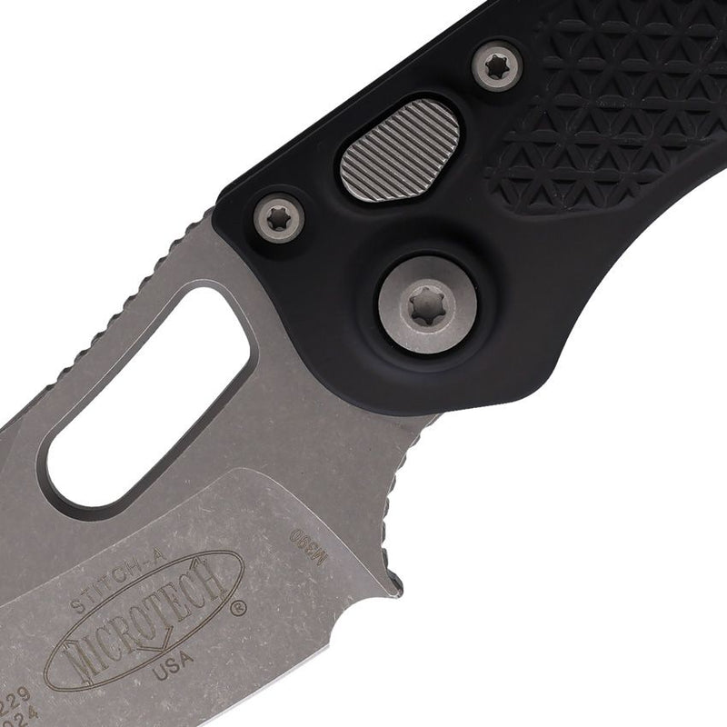 Microtech Auto Stitch S/E Button Lock AP [169-10AP]
