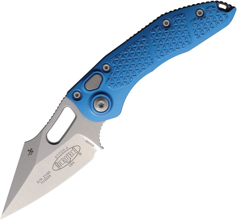 Microtech Auto Stitch S/E Button Lock Bl [169-10BL]