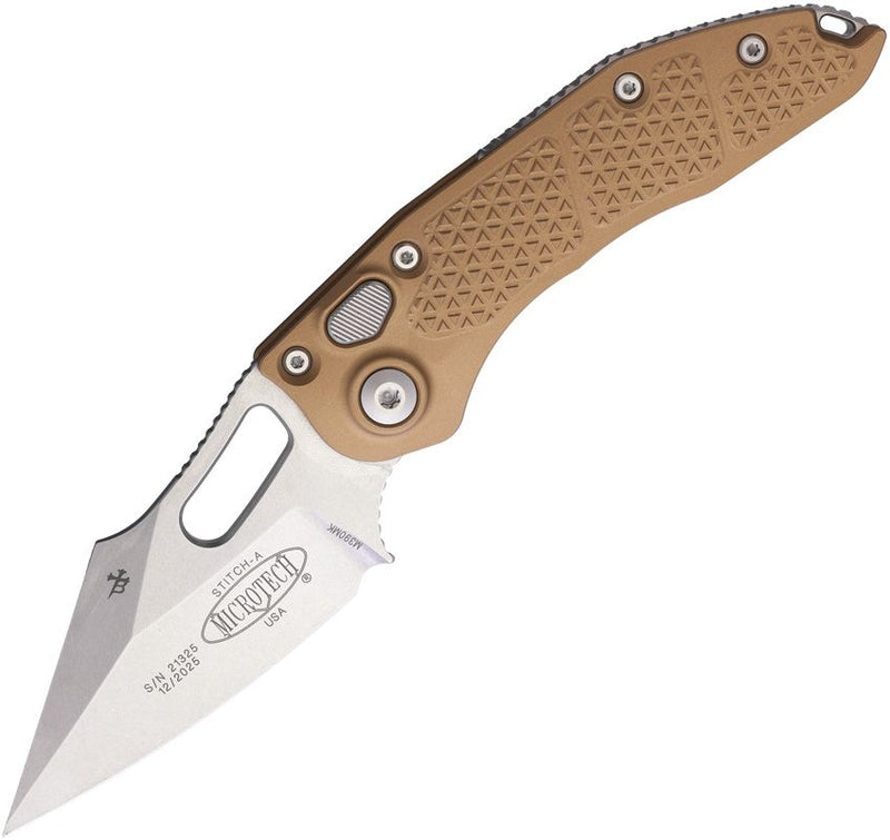 Microtech Auto Stitch S/E Button Lock [169-10BN]