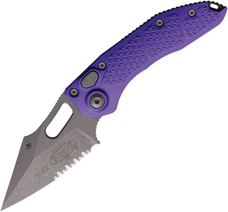 Microtech Auto Stitch S/E Button Lock PP [169-11APPU]