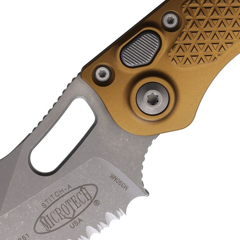 Microtech Auto Stitch S/E Button Lock Tn [169-11APTA]