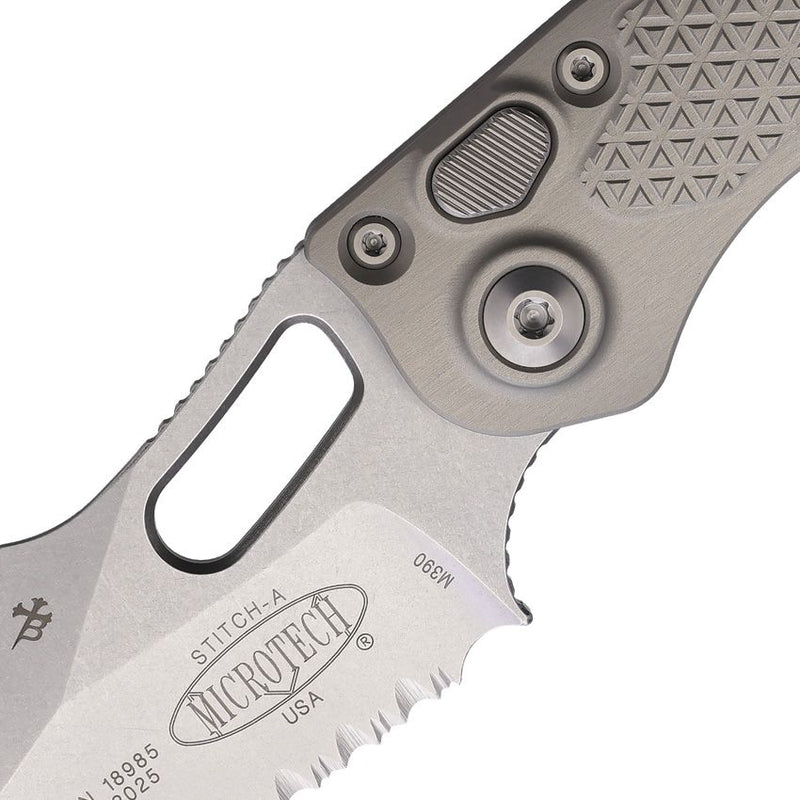Microtech Auto Stitch S/E Button Lock PS [169-11NC]
