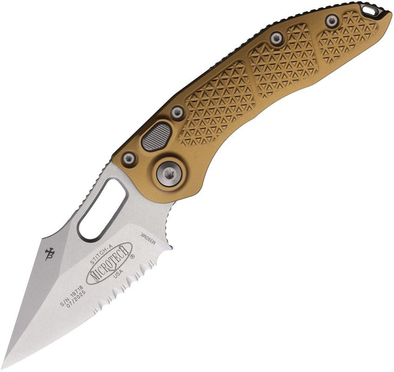 Microtech Auto Stitch S/E Button Lock PS [169-11TA]