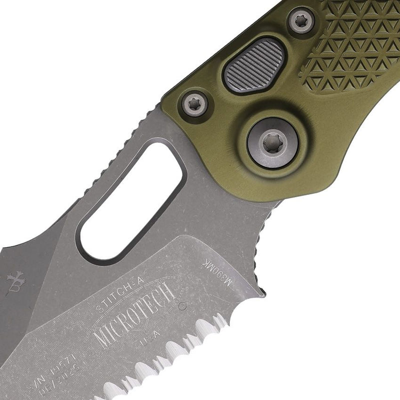 Microtech Auto Stitch S/E Button Lock OD [169-12APOD]