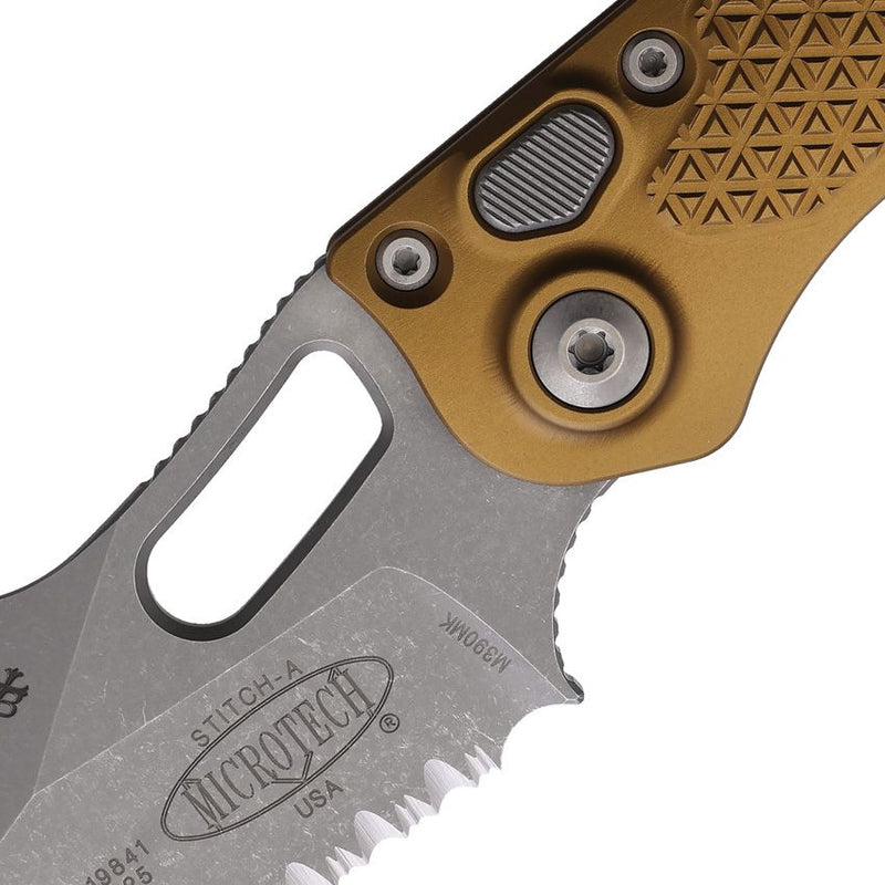 Microtech Auto Stitch S/E Button Lock Tn [169-12APTA]
