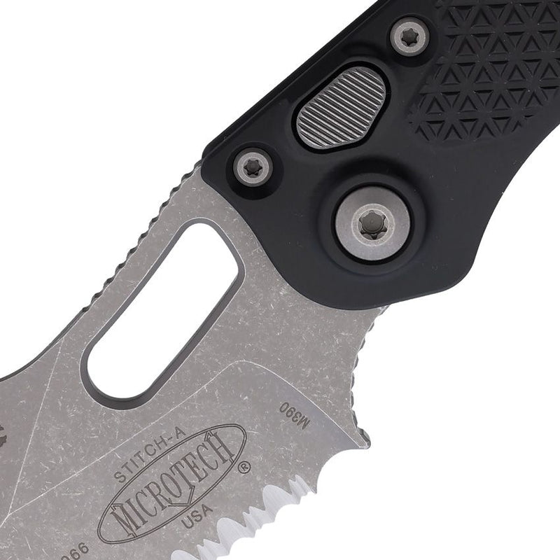 Microtech Auto Stitch S/E Button Lock AP [169-12AP]