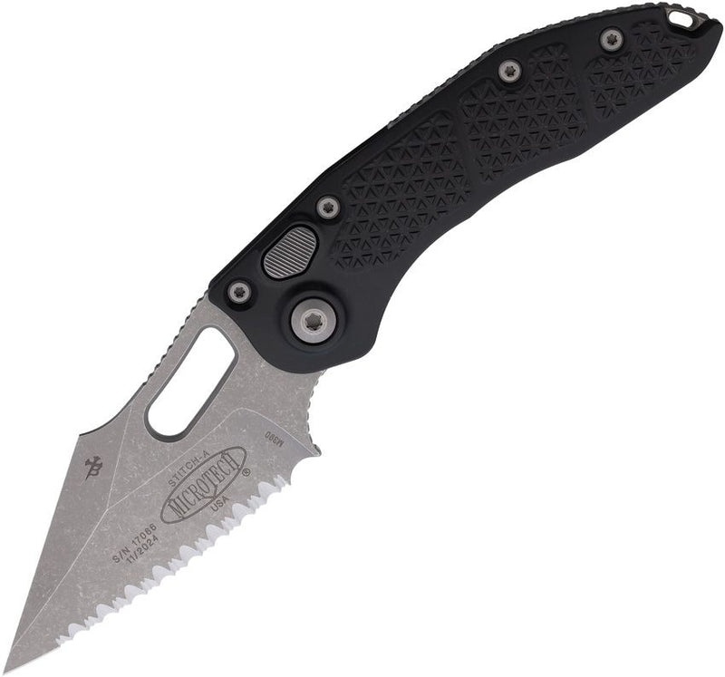 Microtech Auto Stitch S/E Button Lock AP [169-12AP]