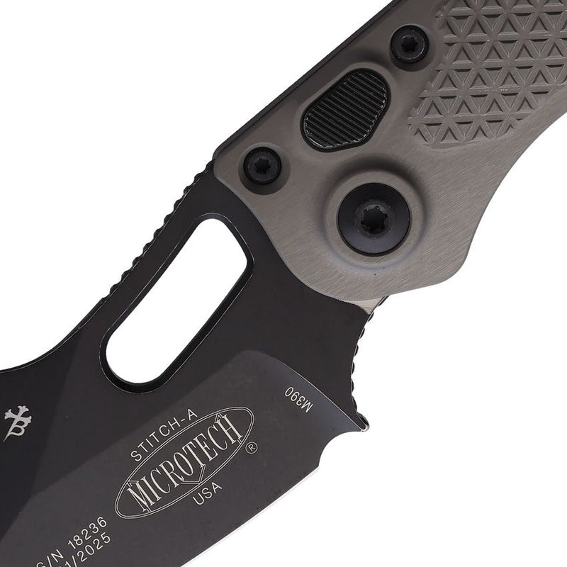 Microtech Auto Stitch S/E Button Lock AP [169-1APNC]