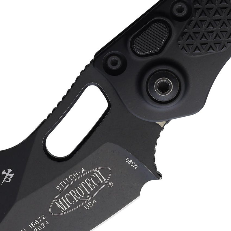 Microtech Auto Stitch S/E Button Lock AP [169-1AP]