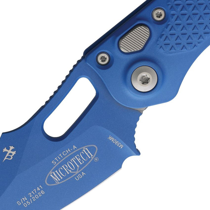 Microtech Auto Stitch S/E Button Lock Automatic Knife [169-1BL-X1Z15]