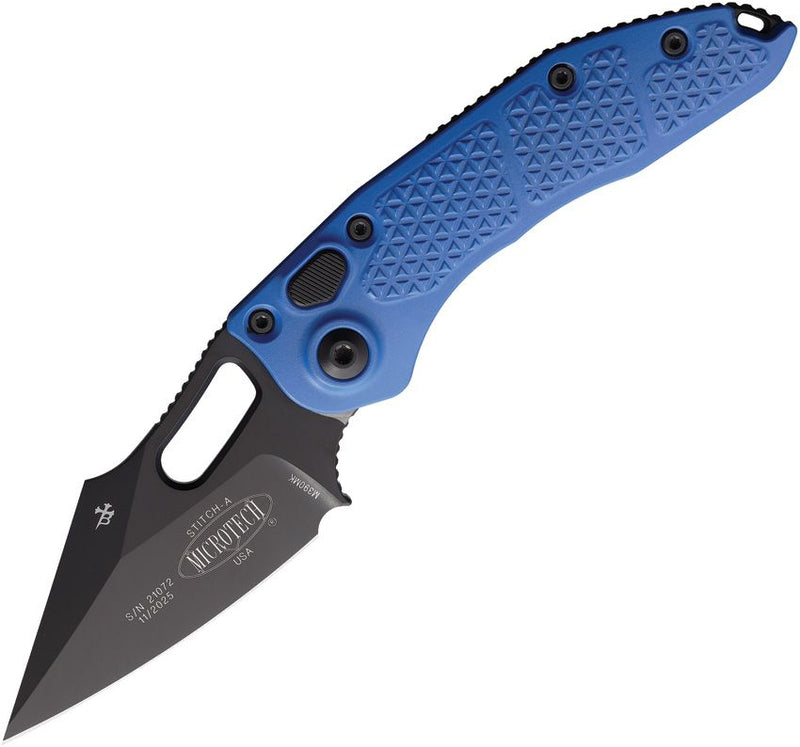 Microtech Auto Stitch S/E Button Lock Bl [169-1BL]