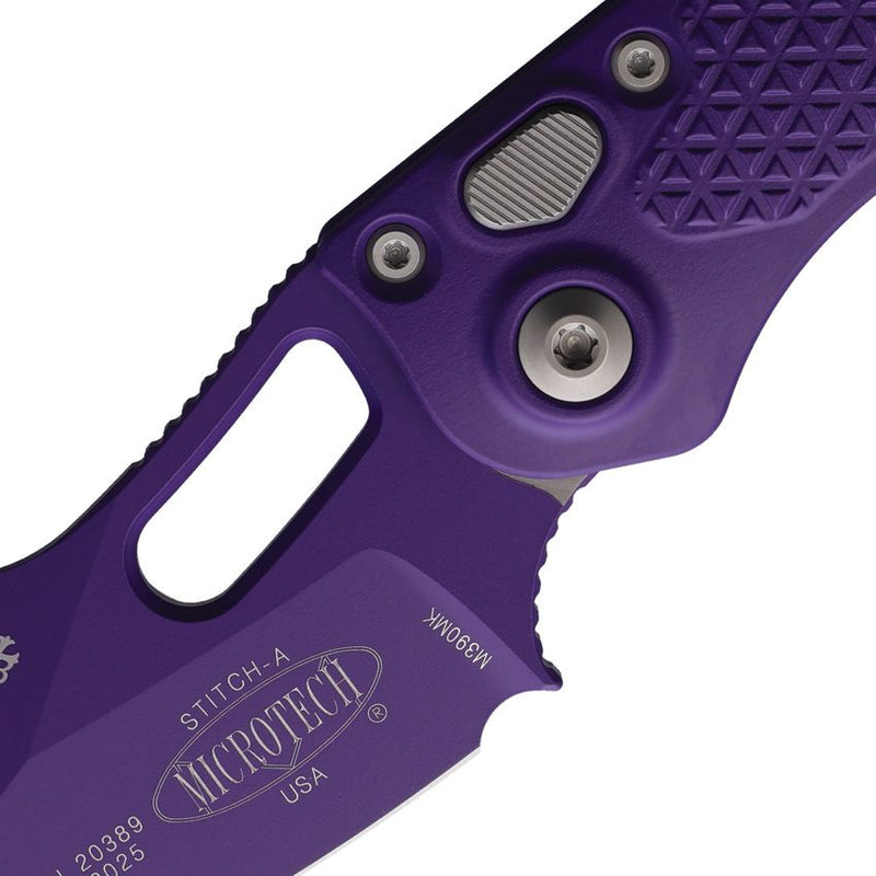 Microtech Auto Stitch S/E Button Lock Pu [169-1PU-X16]