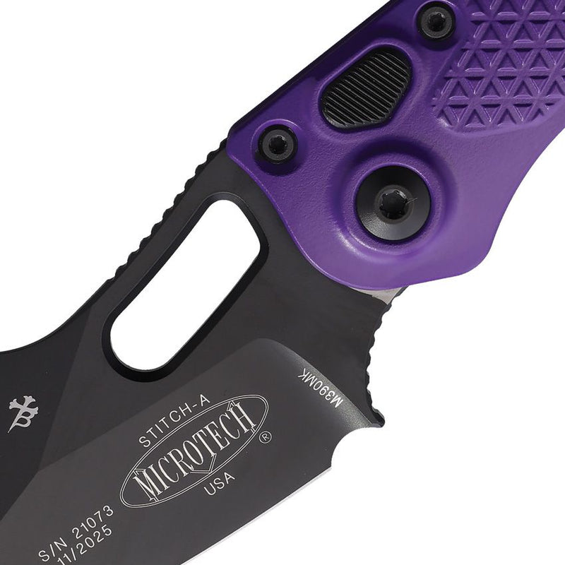 Microtech Auto Stitch S/E Button Lock Pl [169-1PU]
