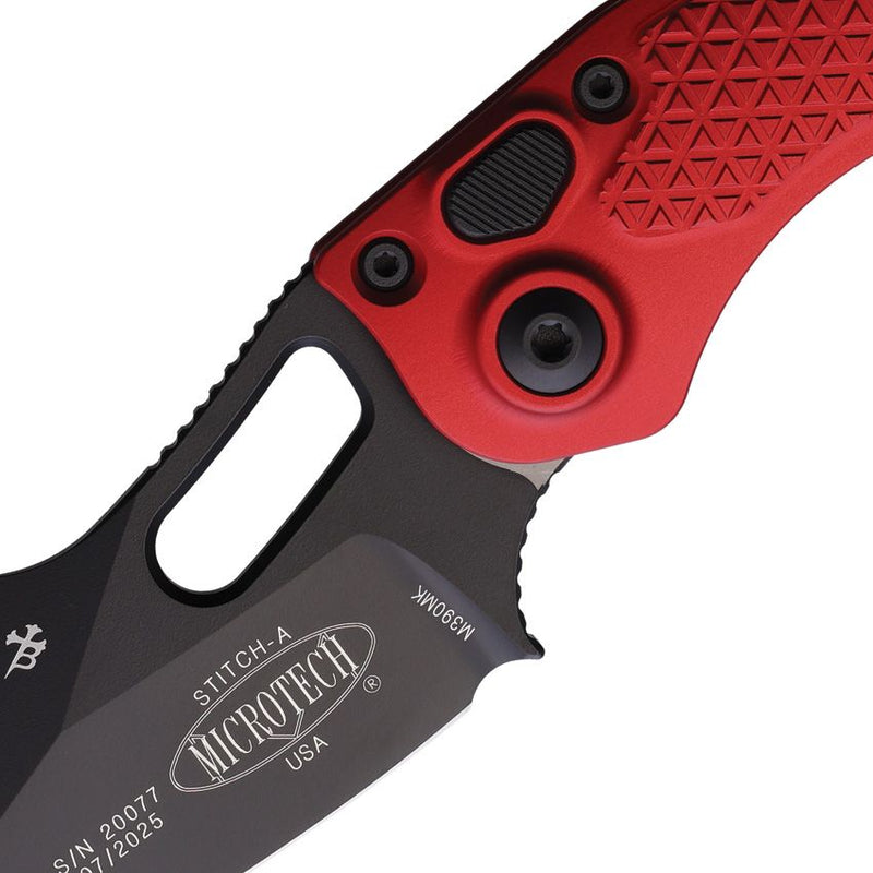 Microtech Auto Stitch S/E Button Lock Rd [169-1RD]