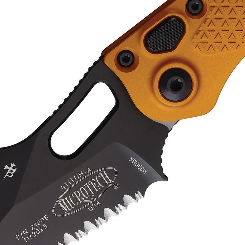 Microtech Auto Stitch S/E Button Lock PS [169-2OT]