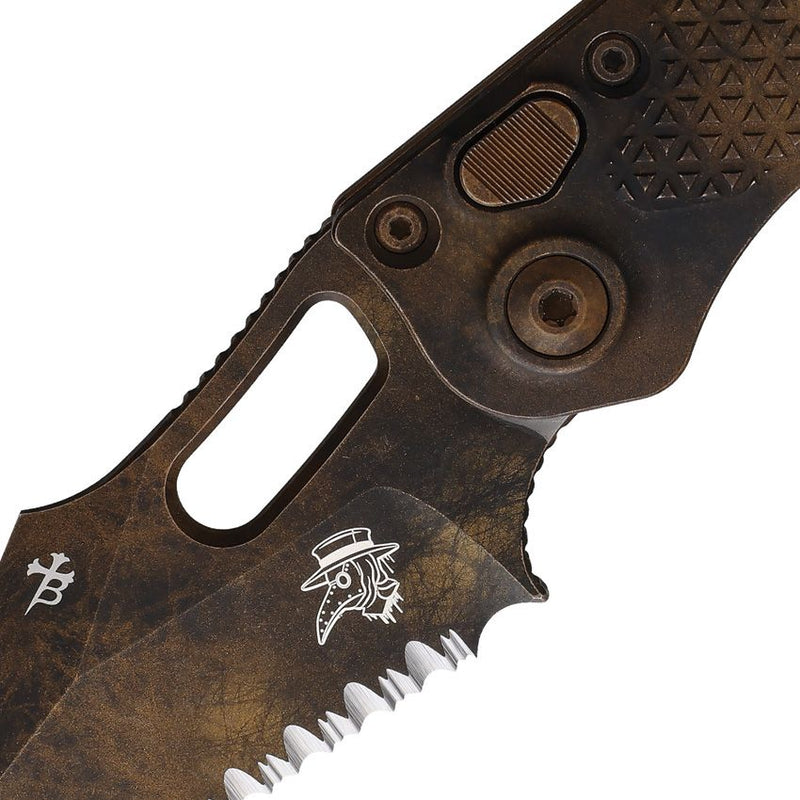 Microtech Auto Stitch S/E Button Lock Automatic Knife [169-2PLOBS]
