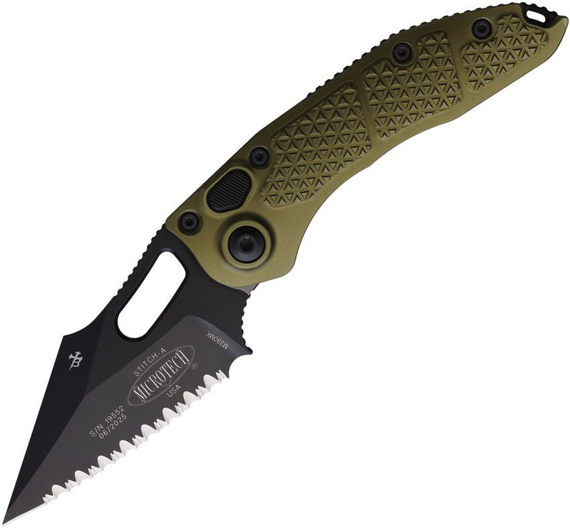 Microtech Auto Stitch S/E Button Lock OD [169-3OD]
