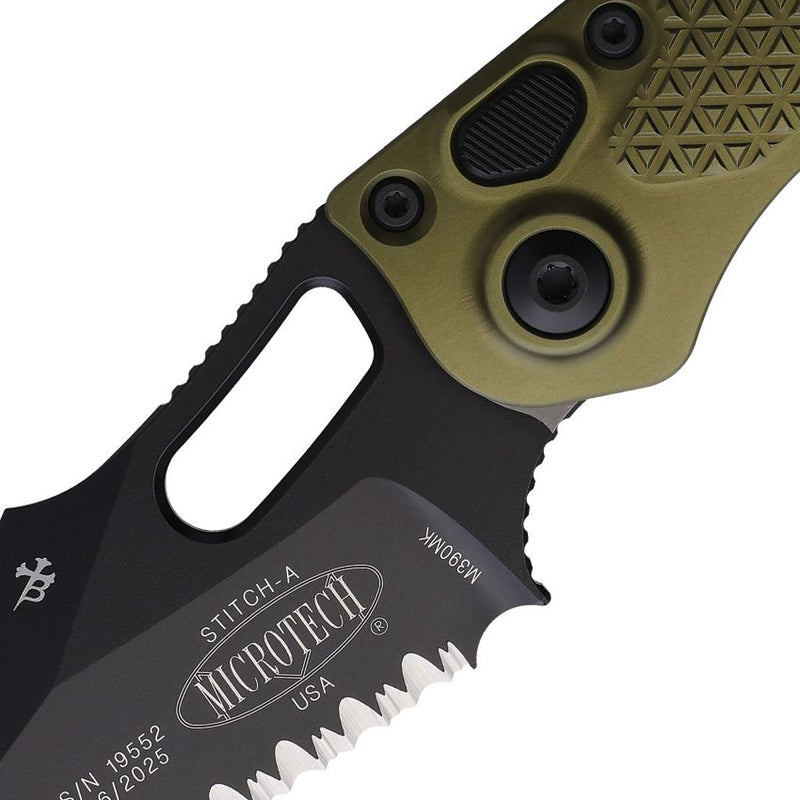 Microtech Auto Stitch S/E Button Lock OD [169-3OD]