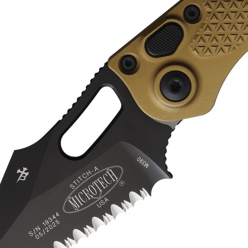 Microtech Auto Stitch S/E Button Lock Ta [169-3TA]