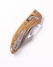 Microtech M-Stitch RAM-LOK S/E Stonewash Standard Frag Pattern Tan Brown Aluminum (3.00" Bohler M390MK stainless) Folding Knife [169MRL-10FRTA] - product view 4