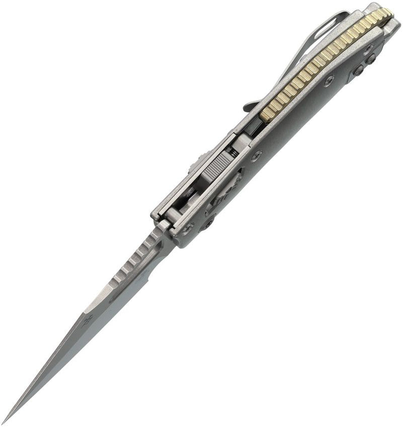 Microtech M-Stitch Ram-Lok Marfione Bronze Smooth Titanium Folding Knife [169MRL-10MS1]