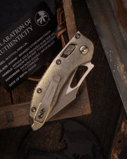 Microtech MStitch Ram-Lok MarfioneGold Folding Knife [169MRL-13MS2] — view 4