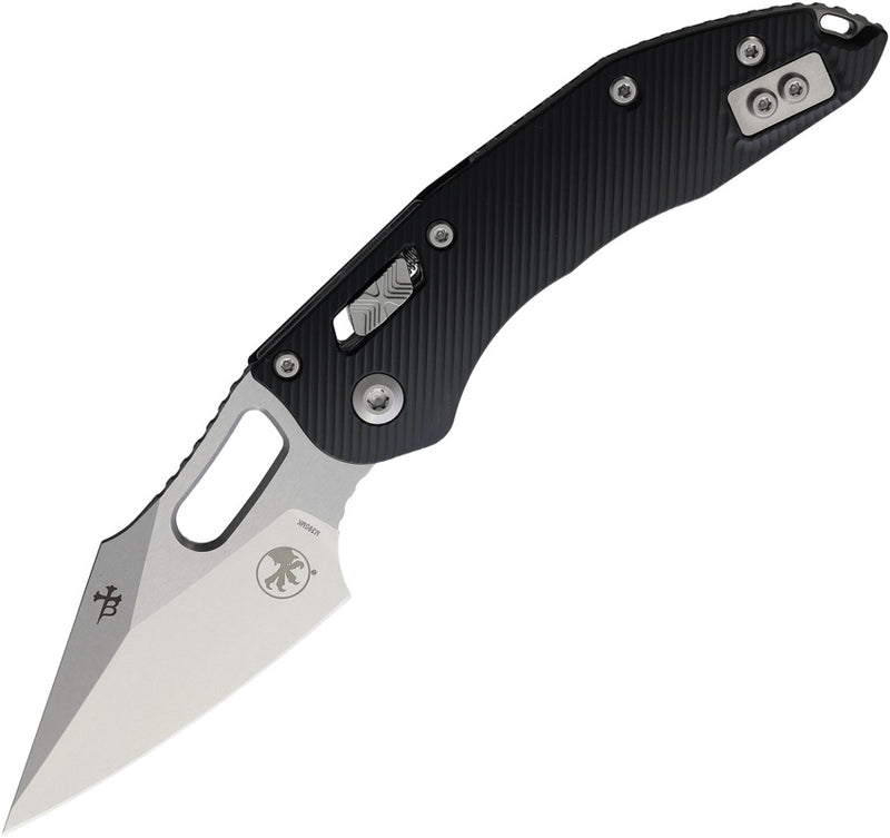 Microtech Stitch RAM-LOK Black Fluted Aluminum Stonewash Folding Knife [169RL-10FL] - product view 1