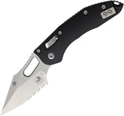Microtech Stitch RAM-LOK Stonewash Partially Serrated Black Folding Knife [169RL-11] — view 1