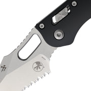 Microtech Stitch RAM-LOK Stonewash Partially Serrated Black Folding Knife [169RL-11] — view 2