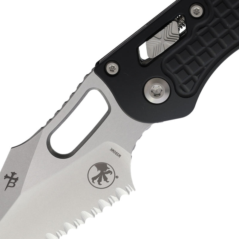 Microtech Stitch RAM-LOK Black Frag Aluminum Serrated Stonewash Folding Knife [169RL-12FR] - product view 2