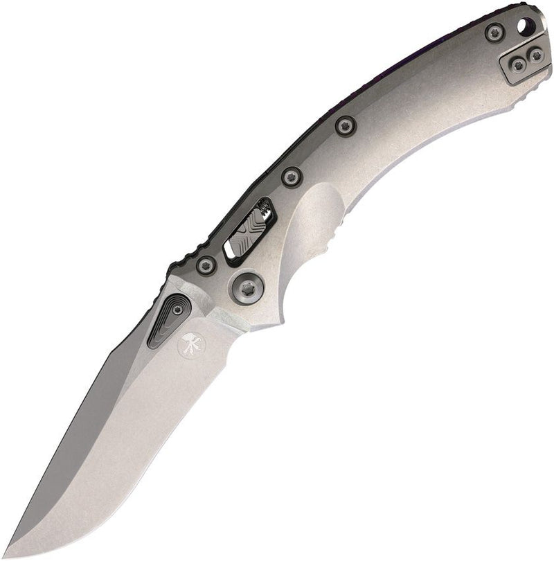 Microtech Amphibian Ram-Lok Select Purple Smooth Titanium Folding Knife [137RL-10FRMS3]