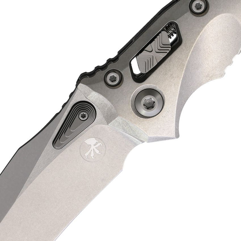 Microtech Amphibian Ram-Lok Select Purple Smooth Titanium Folding Knife [137RL-10FRMS3]