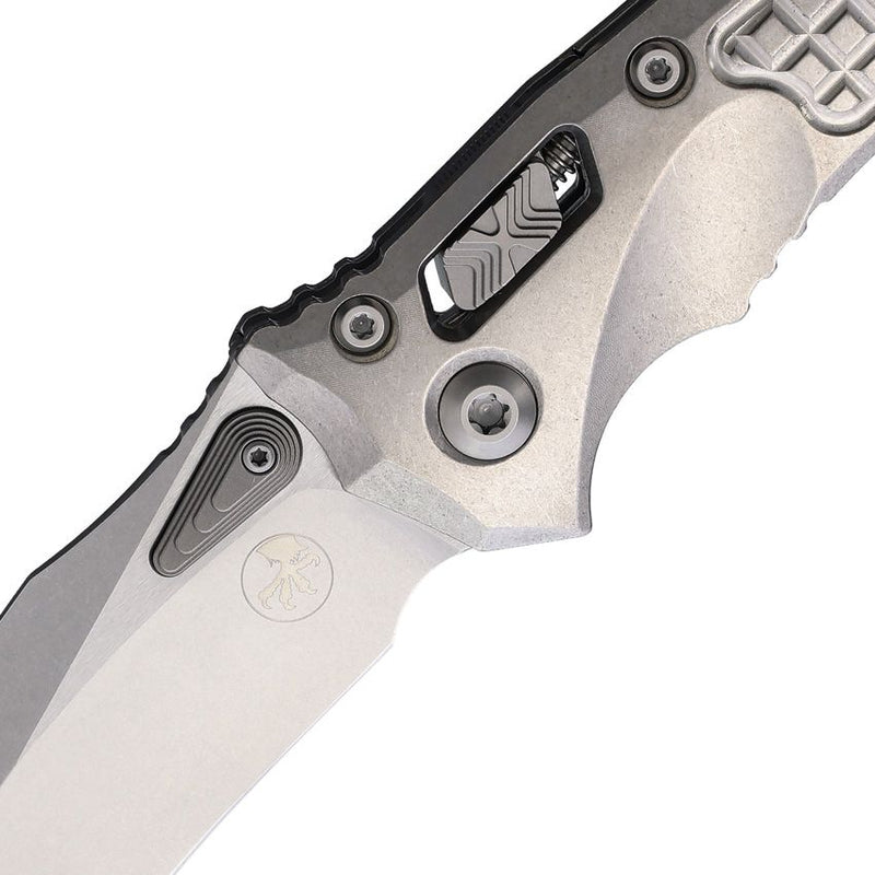 Microtech Amphibian Ram-Lok Select Purple Frag Pattern Titanium Folding Knife [137RL-10FRMS3]
