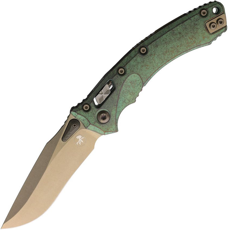 Microtech Amphibian Ram-Lok Select Antique Green Folding Knife [137RL-13MS1]