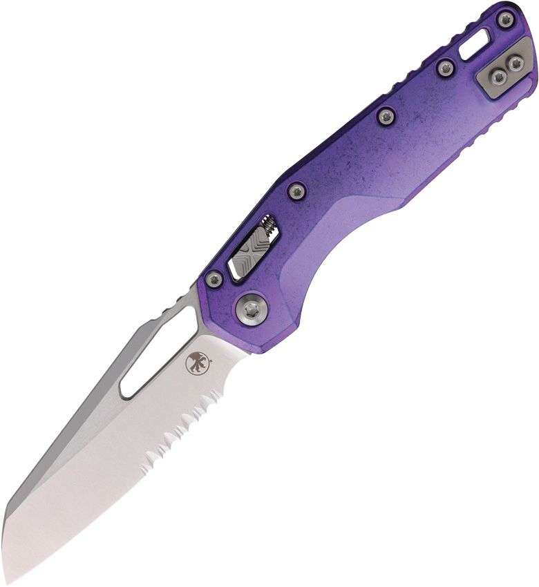Microtech MSI Ram-Lok Marfione Select, Purple Haze Titanium, Part-Serrated Knife [210-11MS5]