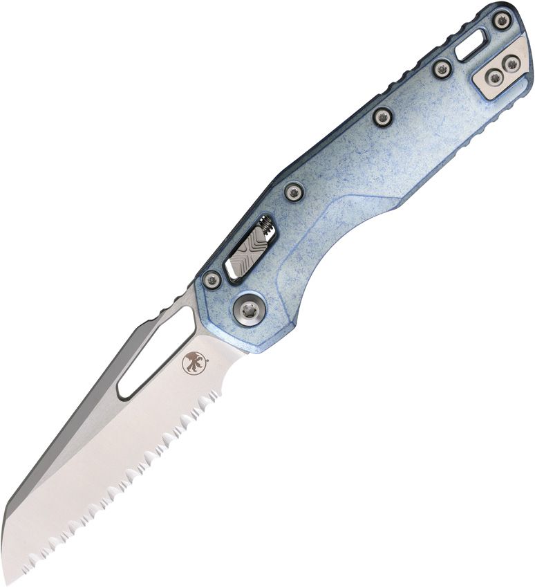 Microtech MSI Ram-Lok Marfione Select, Ice Blue Titanium, Fully Serrated Knife [210-12MS6]