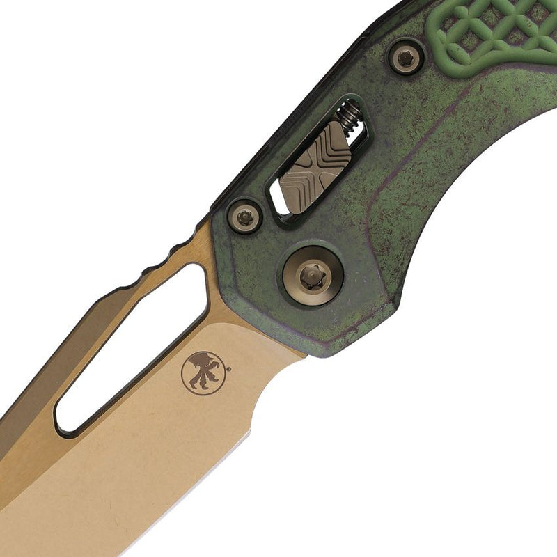 Microtech MSI Ram-Lok Marfione Bronze Antique Green Folding Knife [210-13FRMS1]