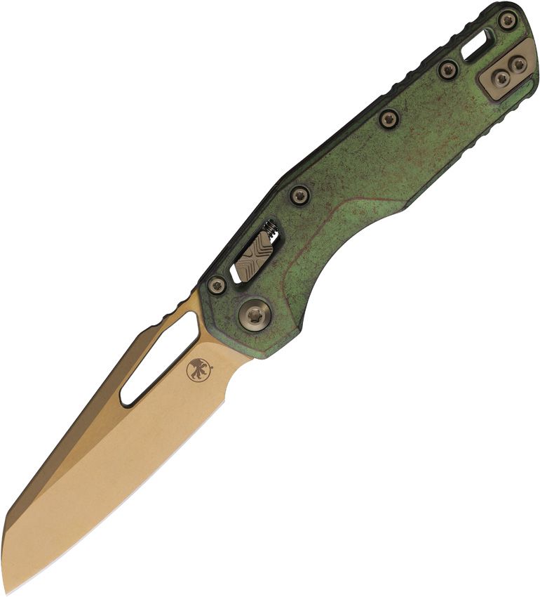 Microtech MSI Ram-Lok Marfione Bronze Antique Green Folding Knife [210-13MS1]