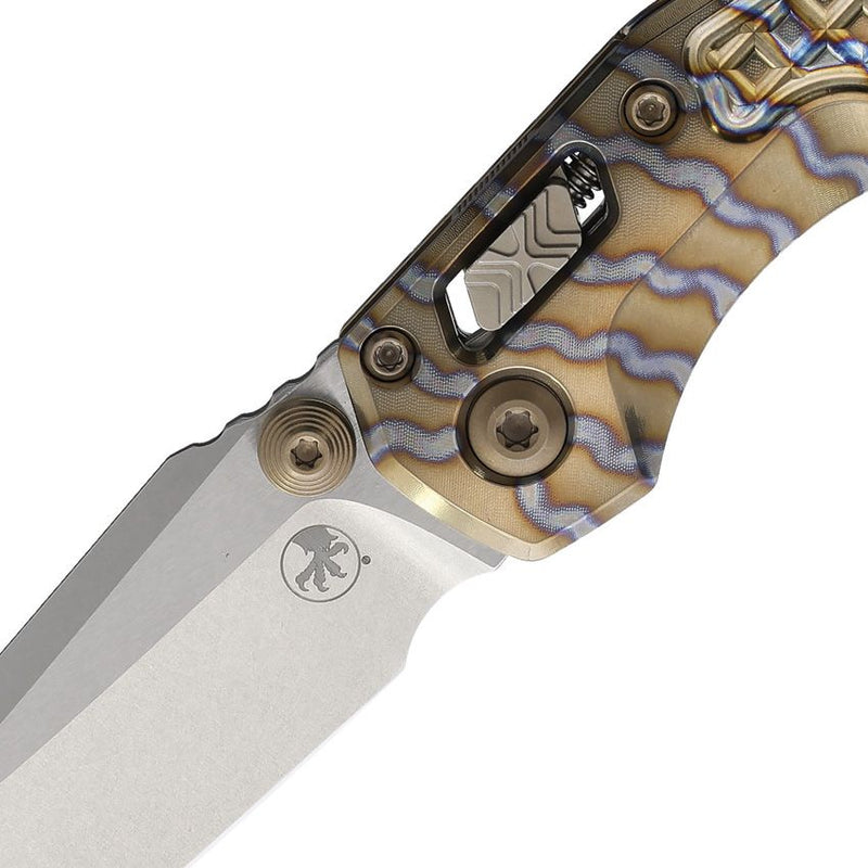 Microtech MSI Mini Ram-Lok Marfione Sel Bronze Frag Pattern Titanium Folding Knife [210M-10FRMS12]