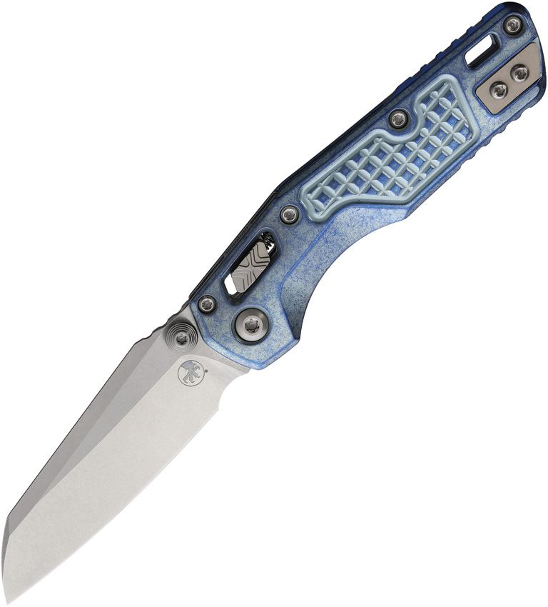 Microtech MSI Mini Ram-Lok Marfione Sel Frag Pattern Titanium Blue Folding Knife [210M-10FRMS7]