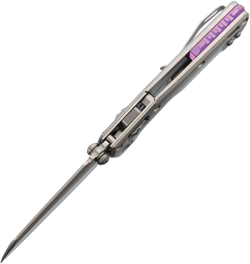 Microtech MSI Mini Ram-Lok Marfione Sel Purple Smooth Titanium Folding Knife [210M-10MS4]
