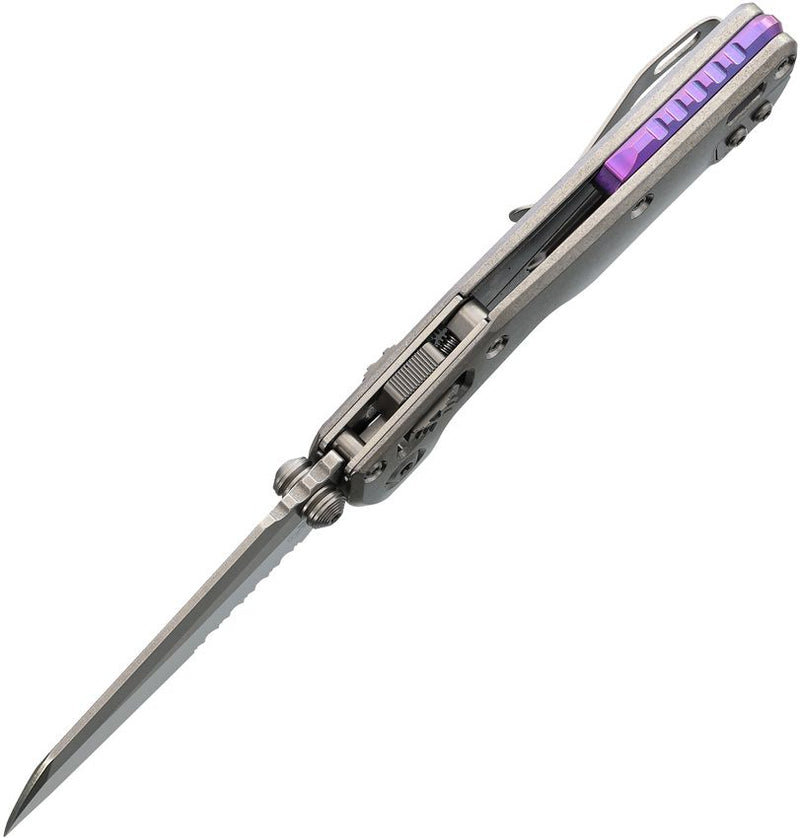 Microtech MSI Mini Ram-Lok Marfione Purple Smooth Titanium Folding Knife [210M-11MS4]
