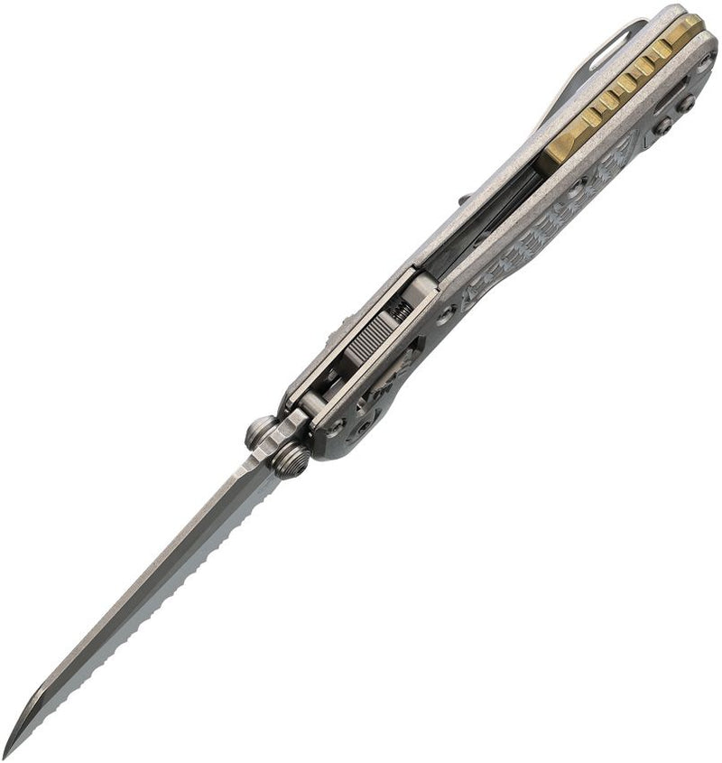 Microtech MSI Mini Ram-Lok Marfione Bronze Frag Pattern Titanium Folding Knife [210M-12FRMS2]