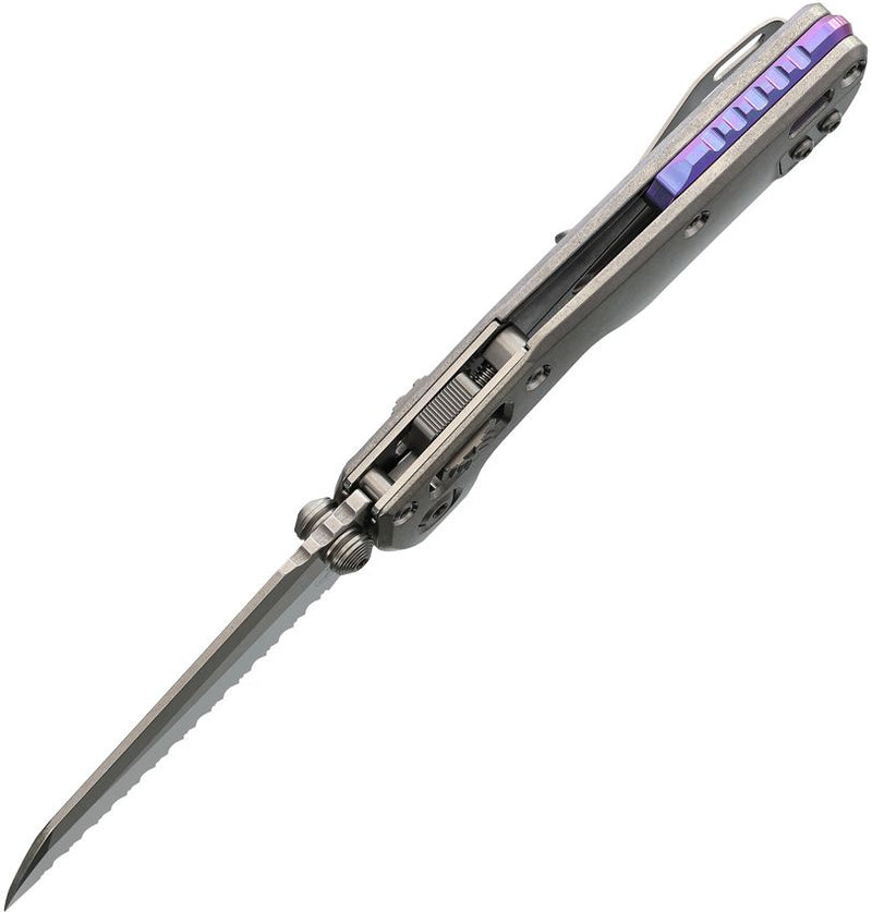 Microtech MSI Mini Ram-Lok Marfione Purple Smooth Titanium Folding Knife [210M-12MS4]
