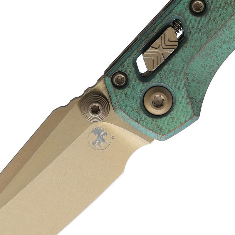 Microtech MSI Mini Ram-Lok Marfione Sel Bronze Antique Green Folding Knife [210M-13MS2]