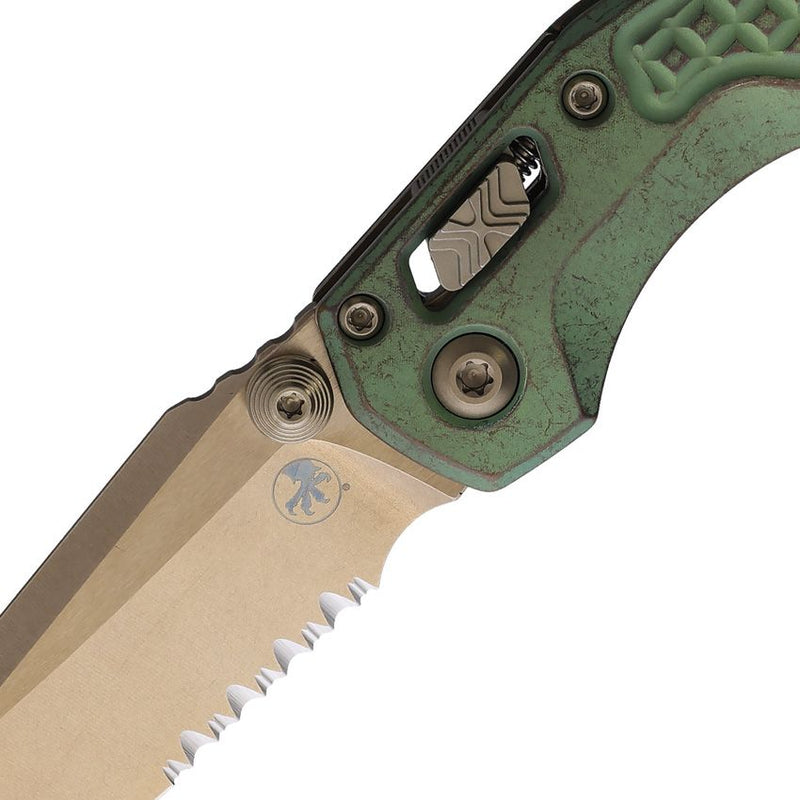 Microtech MSI Mini Ram-Lok Marfione Bronze Antique Green Folding Knife [210M-14FRMS2]
