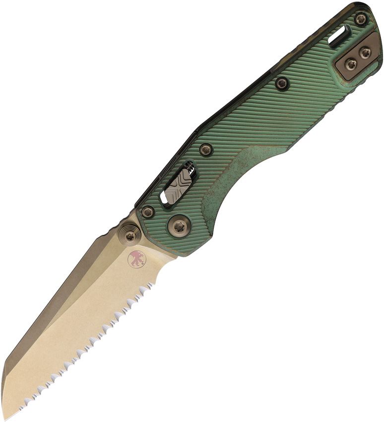 Microtech MSI Mini Ram-Lok Marfione Bronze Antique Green Folding Knife [210M-15FLMS2]