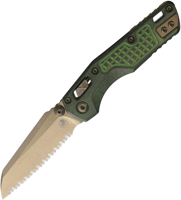 Microtech MSI Mini Ram-Lok Marfione Bronze Antique Green Folding Knife [210M-15FRMS2]
